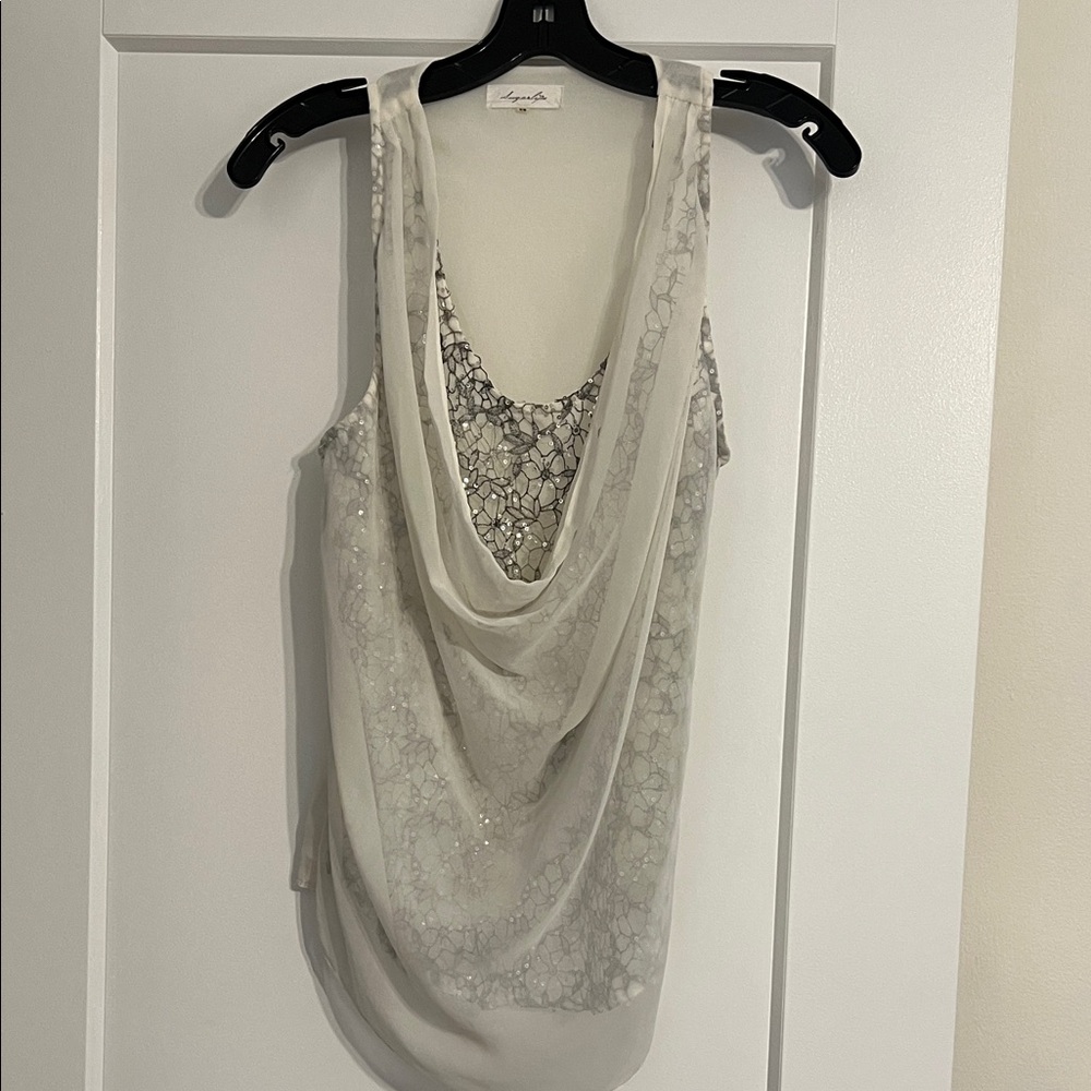 Sugarlips White Lace Overlay Blouse